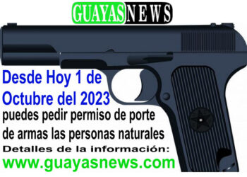 Desde hoy 1 de octubre del 2023, estará listo el sistema para recibir las solicitudes de porte de armas